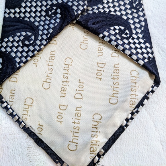 Vintage Christian Dior Blue Paisley Kipper Tie - Picture 5 of 5